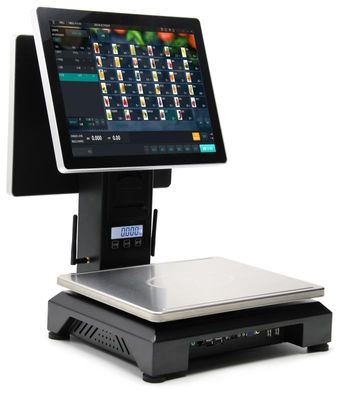 кассир ПК экрана касания LCD 15,1 дюймов с функцией веса